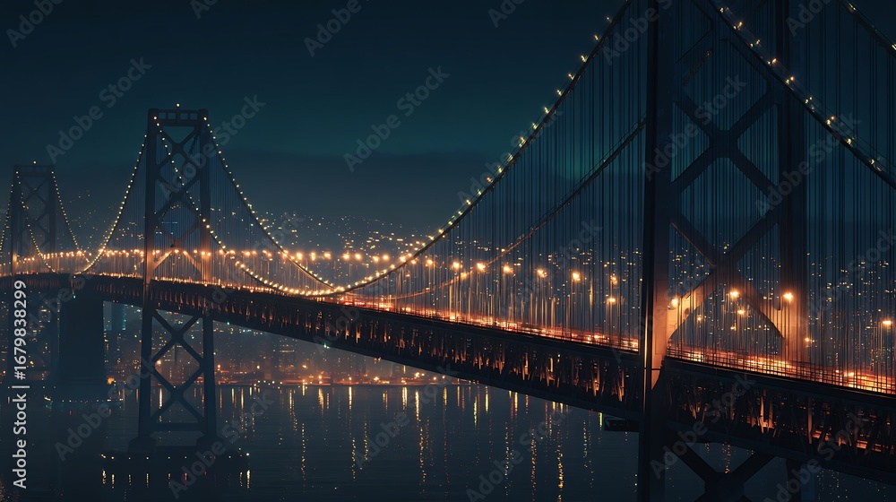 Fototapeta premium bay bridge at night