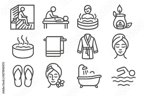 Relaxing spa elements and activities in a serene wellness environment for self-care and rejuvenation