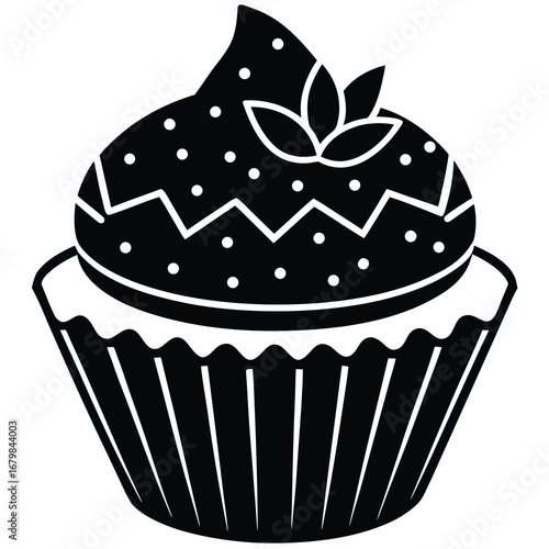 easter cupcake vector illustration