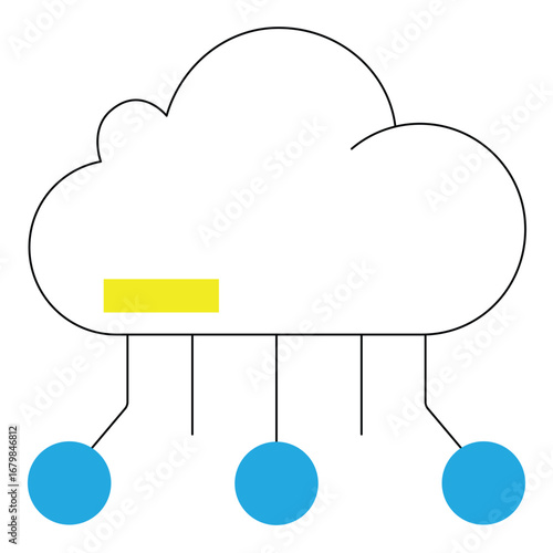 Artificial Intelligence Remote Cloud Technology Vector Icon