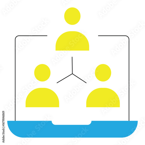 Artificial Intelligence Remote Working Team Collaboration Icon
