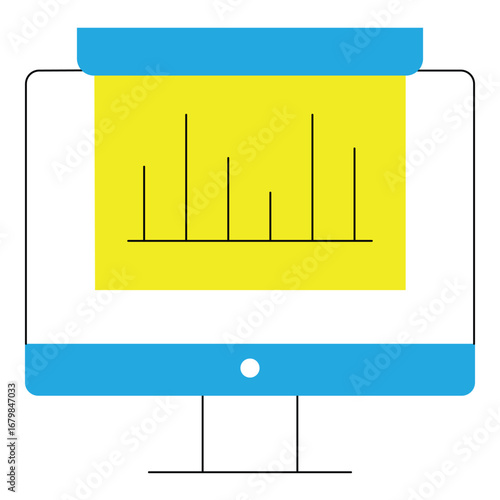 Artificial Intelligence Remote Working Online Presentation vector Icon