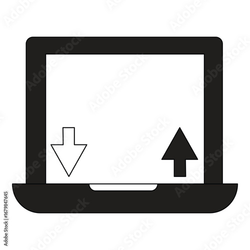 AI Remote Work Laptop Device Vector Icon