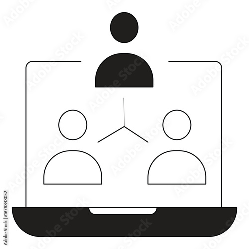 AI Remote Collaboration Digital Workplace Vector Icon