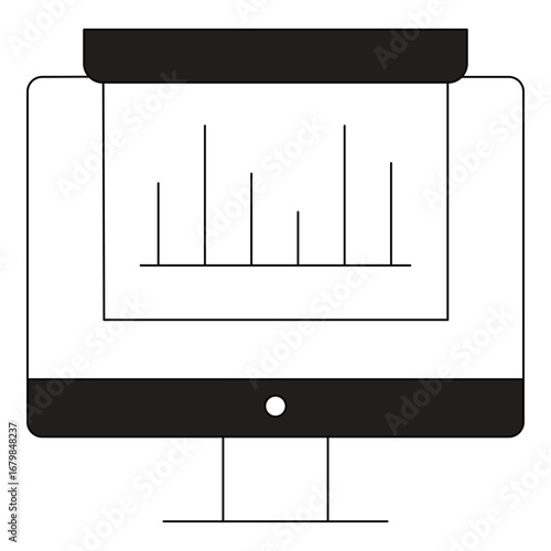 AI Remote Working Business Online Presentation vector Icon