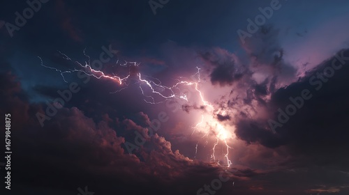 lightning in the night sky