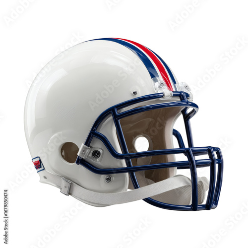American football helmet with patriotic stripes