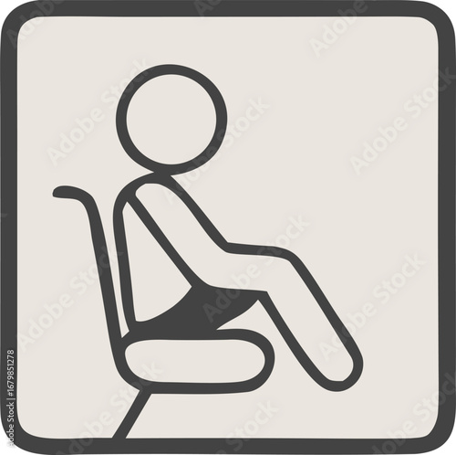 Simple woman icon a clean gender symbol representing females in a square frame