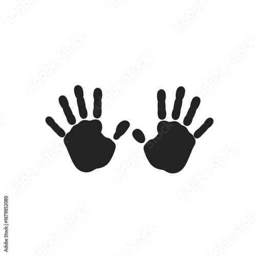 Two baby handprints displayed on a white background  