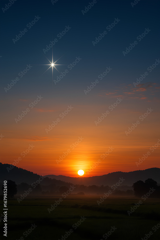 Fototapeta premium sunset in the mountains