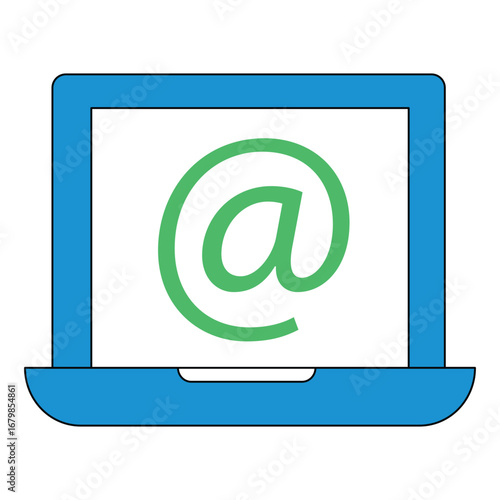 Virtual Team Remote Working Email Vector Icon