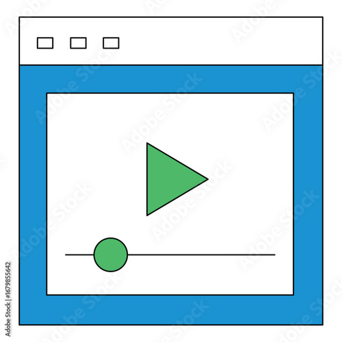 AI Digital Education Video Tutorial Vector Icon