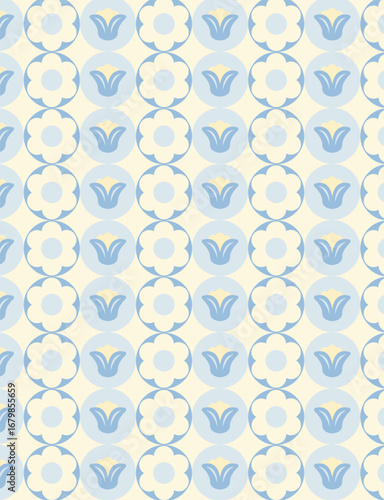 Delicate flirty floral pattern with tulips