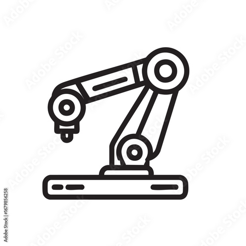 A simple icon of a robotic arm.