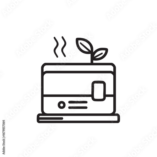 A small air humidifier with a plant.