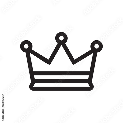 A simple drawing of a crown with three points.