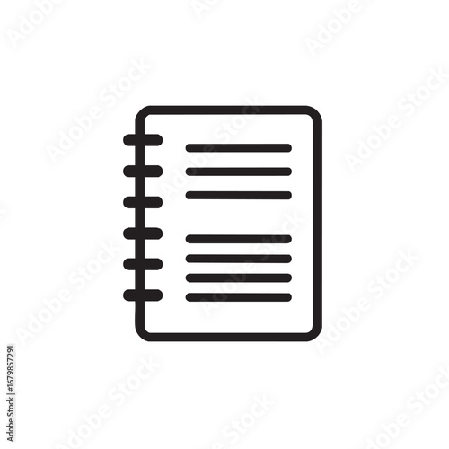 A notebook with a spiral binding and lines.