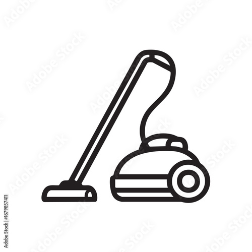 A vacuum cleaner with a hose and attachments.