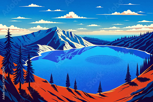 Crater Lake Oregon, deep blue volcanic lake, natural wonder, hidden American landscape