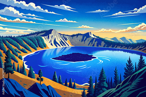 Crater Lake Oregon, deep blue volcanic lake, natural wonder, hidden American landscape