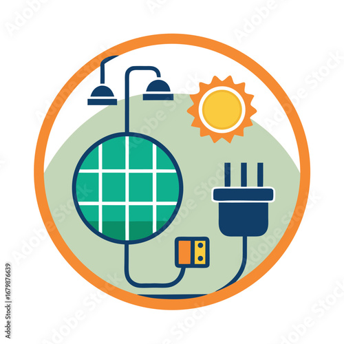 Solar Power Plug Icon Vector Clean Energy Design