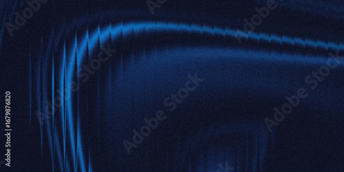 Dark blue fractal glass abstract gradient wave background with  grainy texture, transparent glass trendy wallpaper for banner, poster, web, header