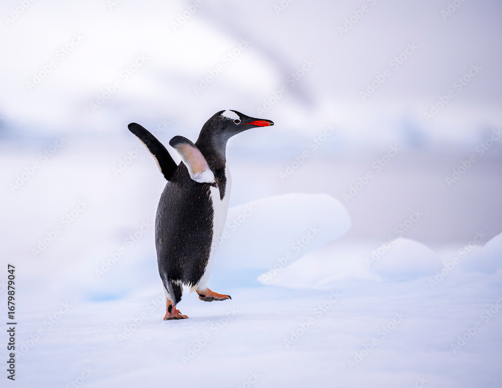 Obraz premium Gentoo penguins of Antarctica on an iceberg