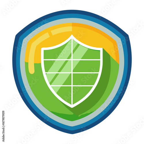 Solar Shield Icon Vector Safe Renewable Energy Symbol