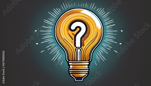 glowing question mark in light bulb concept for engaging tiktok logo design