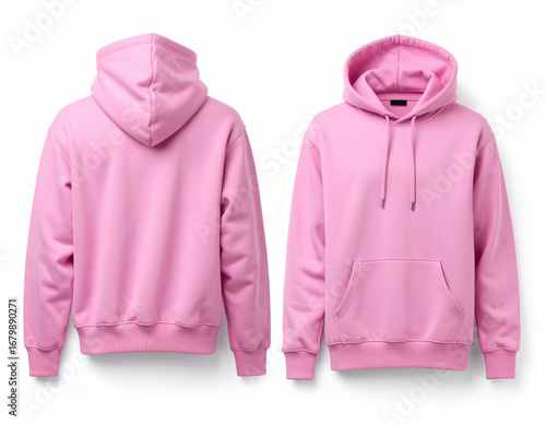 Wallpaper Mural Pink Pullover Hoodie Mockup: Front and Back View for Customization Torontodigital.ca