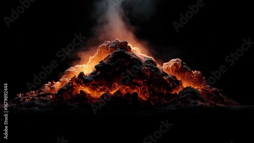 Erupting volcano creates stunning display of lava and smoke