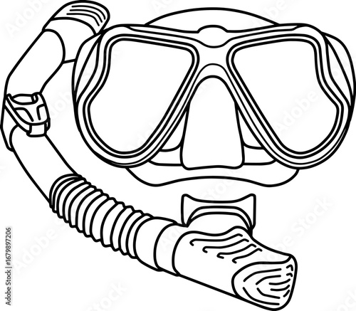 Snorkeling Scuba Dive Dry Snorkel vector illustration