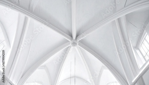 White Ribbed Vault Ceiling Architecture