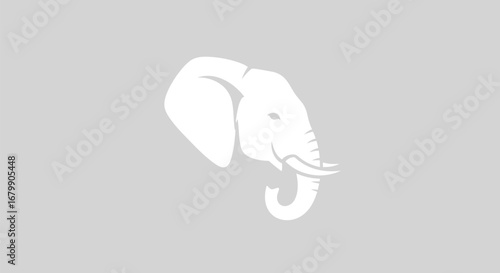 Elegant white elephant head design a simple and modern graphic.