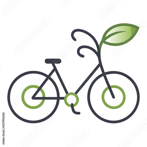 Eco Bicycle Infinity Leaf Symbol Vector