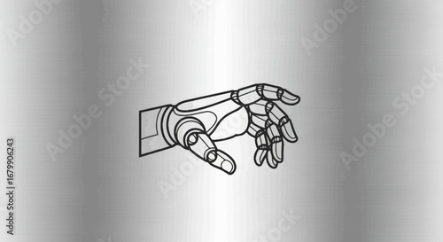Robotic hand illustration showing advanced technology and futuristic design elements.