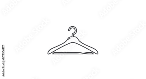 Minimalist Clothes Hanger Line Art for Fashion and Organization.