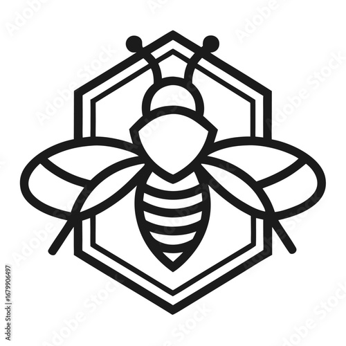 Planet Bee Hexagon Biodiversity Icon Vector

