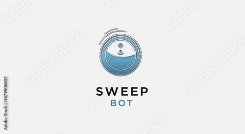 Smiling Cleaning Robot Sweep Bot.