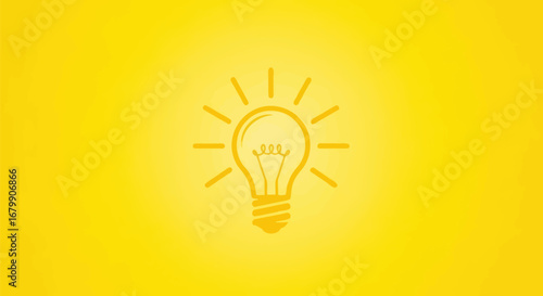 Bright idea concept represented by a glowing lightbulb icon.
