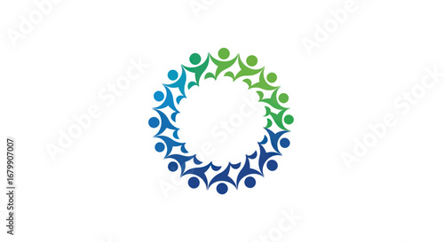 Symbolic Unity: Colorful Human Figures in a Circle.