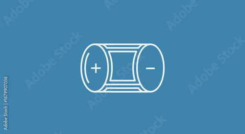 Battery Icon: Minimalist Line Drawing of Energy Storage.