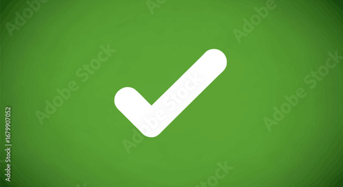 White Checkmark on Green Background.