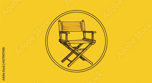 Hand drawn sketch of a classic movie director chair.