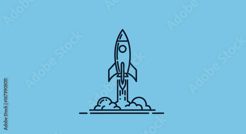 Rocket ship launching into space a symbol of innovation and progress.