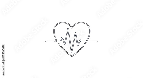 Heartbeat Line Art: A Simple Symbol of Health and Life.