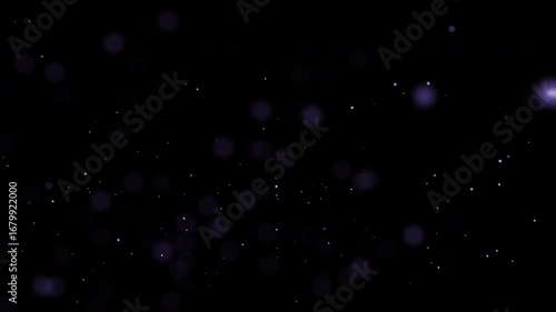 Abstract purple particles on black background creating a celestial or dreamy ambience