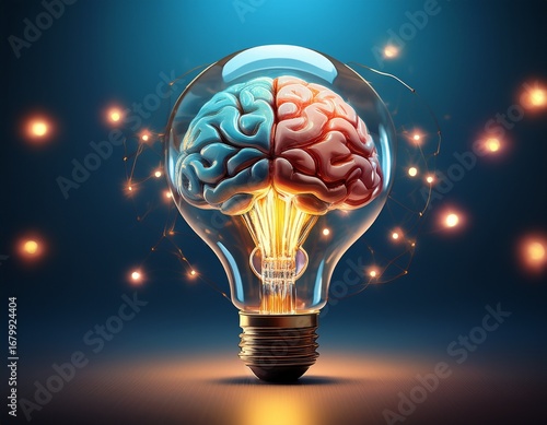 light bulb with brain design creativity ideas modern thinking and critical thinking related concept