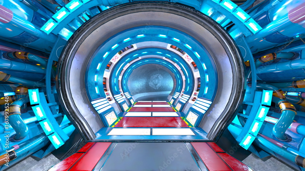 Obraz premium 宇宙船通路 3DCGレンダリング