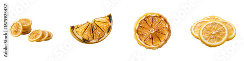 Grilled lemon slices, quarter, round. Citrus, tangy, cooked, baked, charred, flavor, aromatic, culinary, fresh, fruit